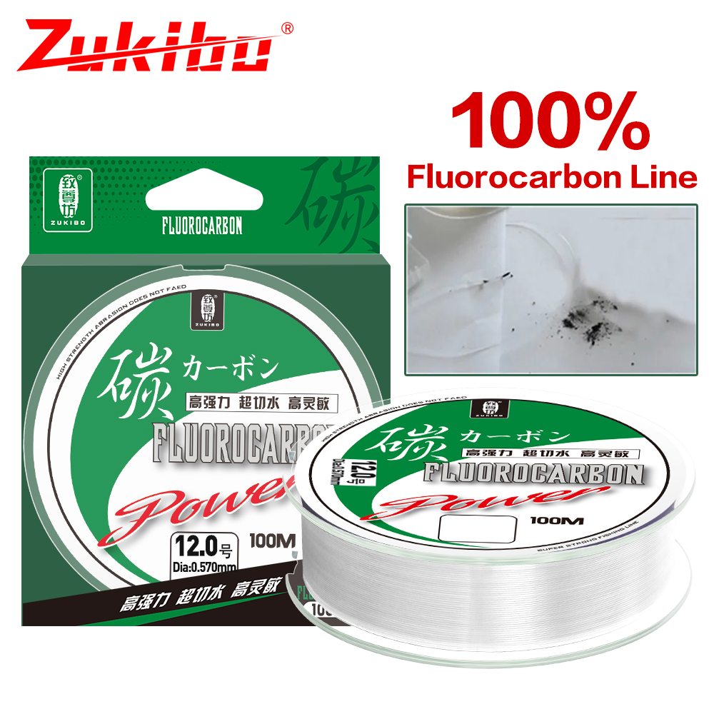 Fluorocarbon Line - Zukibo 50m 100m 100% Fluor kohlen