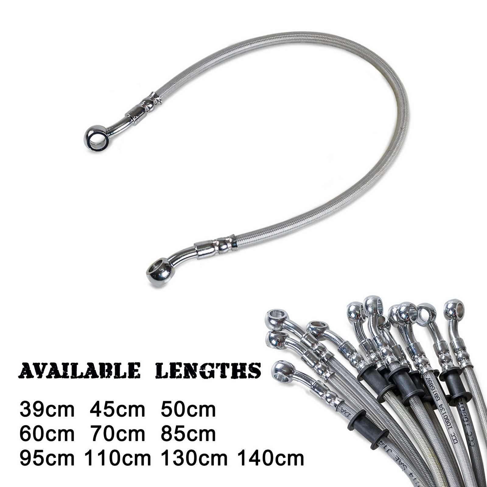 Braided Line - 39 cm-140 cm Motorrad-Bremsölschlauch, Bremsleitung, universelles