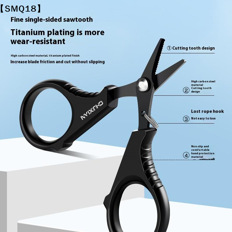 Fishing Line Cutter - Titanbeschichtete Edelstahl-Angelscherenzange zum Schneiden von PE-Geflechtschnüren,