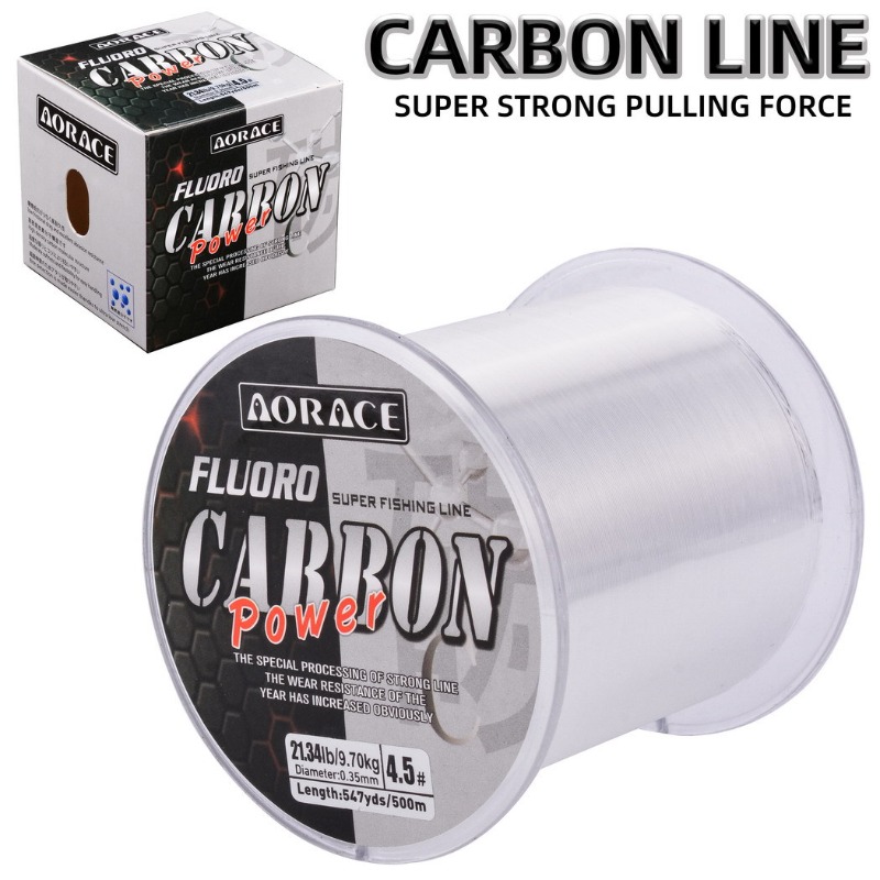 Fluorocarbon Line - 500M Fluorocarbon-Angelschnur Importierte Kohlefaser-Nylonschnur 1-15kg Monofilament-Sinkerschnur