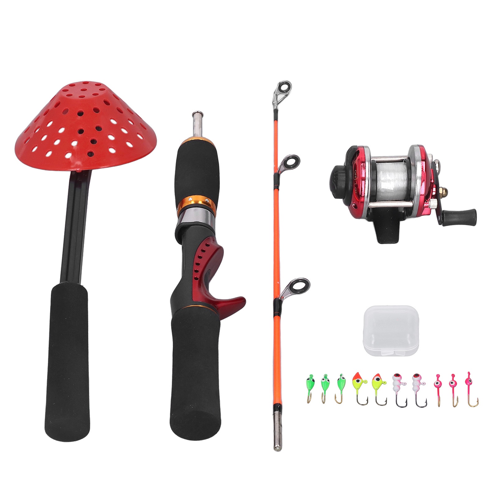 Ice Fishing Line - Winter-Eisfischrute mit Angelrolle, Angelschnur, Eisfischhaken und