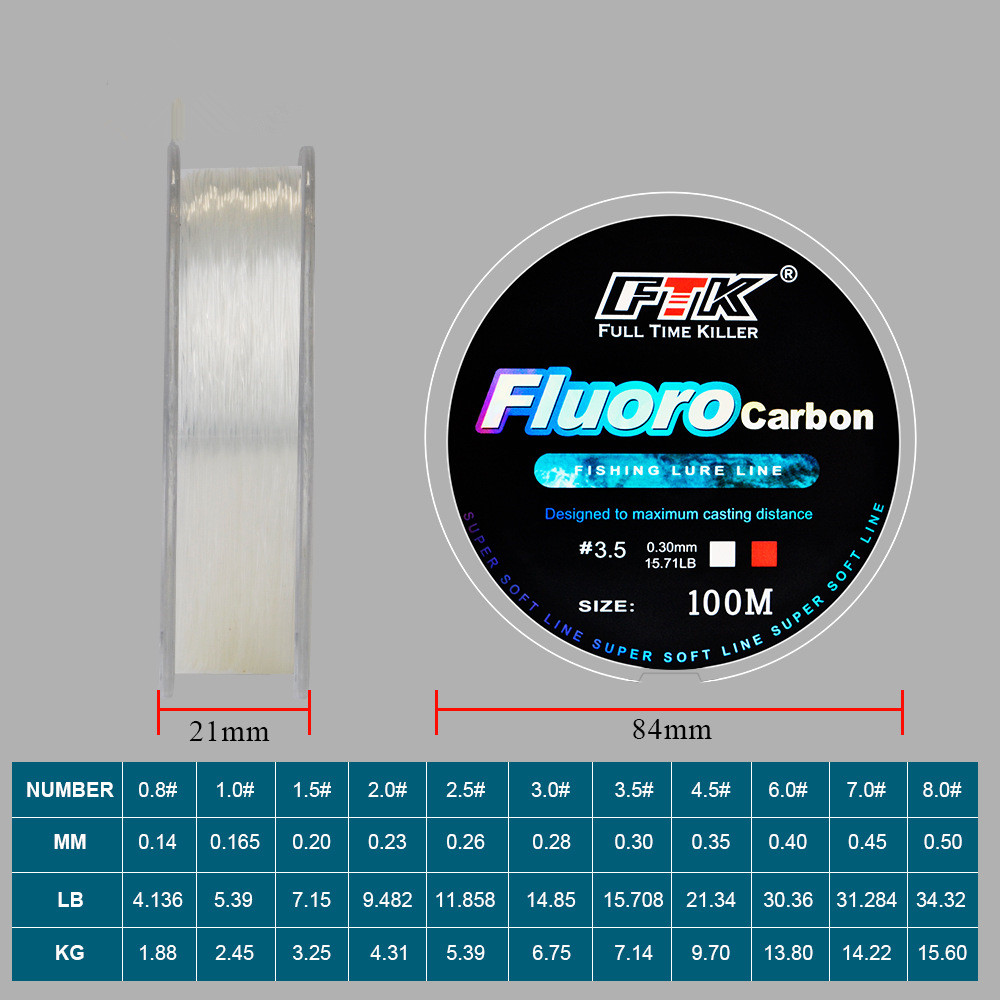 100 m lange Angelschnur aus Fl – Fluorocarbon Line Bewertung und Preis