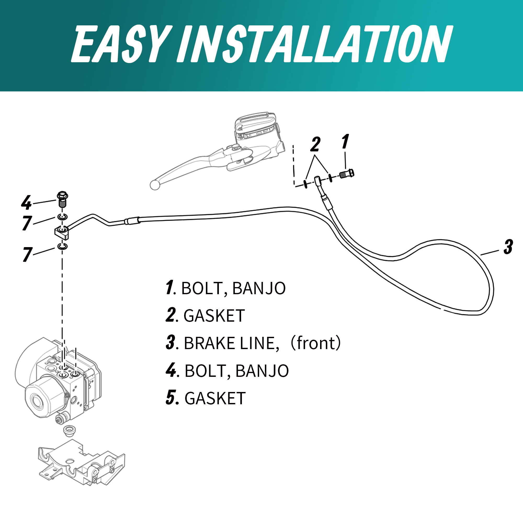 Obere Vordere Bremsleitung Öls – Braided Line Bewertung und Preis
